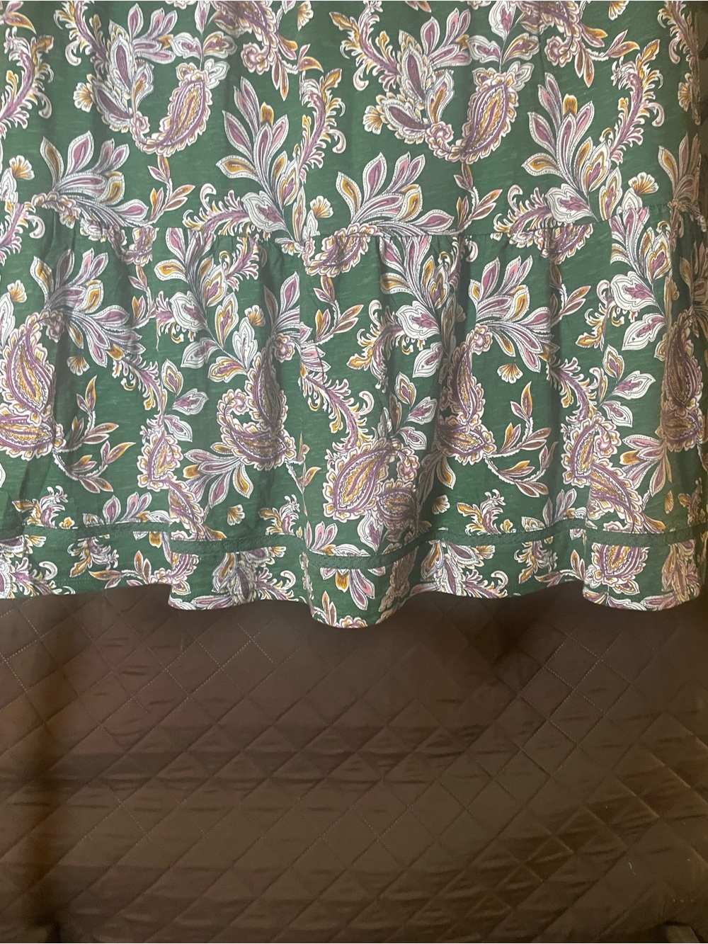 Green Paisley Maxi Dress with Lilac Accents - Picture 8 of 14